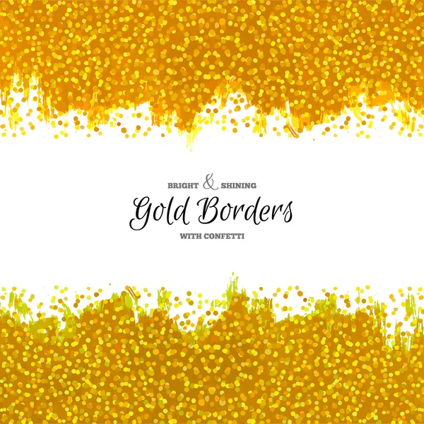 Hand gezeichnete goldene Grenzen — Stockvektor
