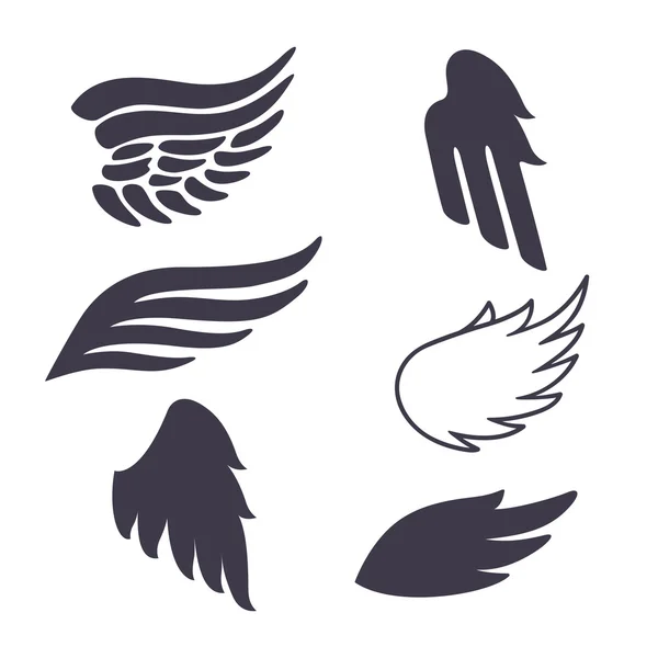 Set of Six Vector Silhouettes — 스톡 벡터