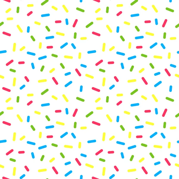 Colorful Donuts Glaze Seamless Pattern with Sprinkle Topping — Stockový vektor
