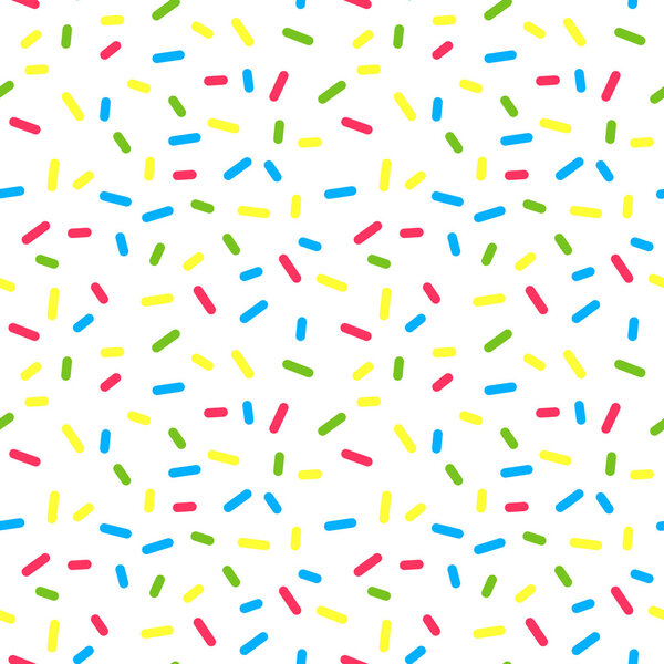 Colorful Donuts Glaze Seamless Pattern with Sprinkle Topping