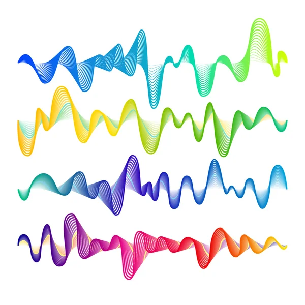 Ensemble d'égaliseurs modernes colorés arc-en-ciel — Image vectorielle