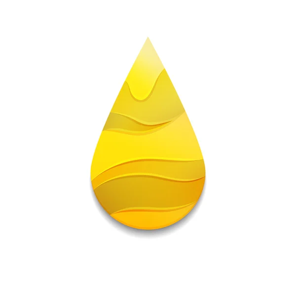 Gota de aceite amarillo con olas — Vector de stock