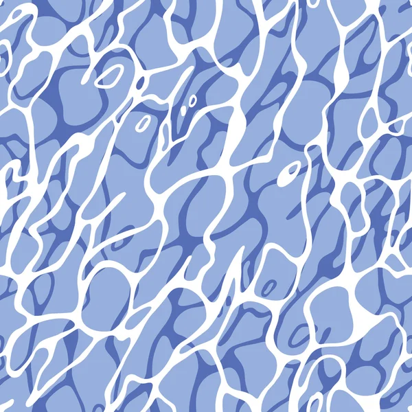 Abstract Blue Water Waves Seamless Pattern — Stock Vector