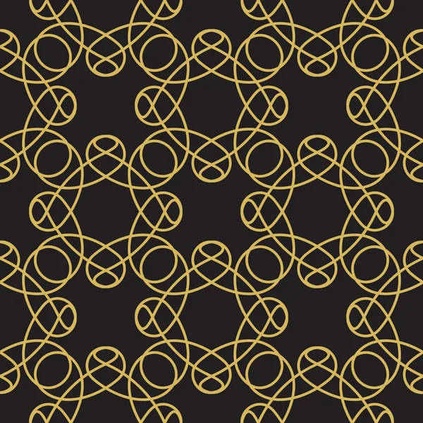 Royal Black and Gold Flourish Seamless Pattern — Wektor stockowy