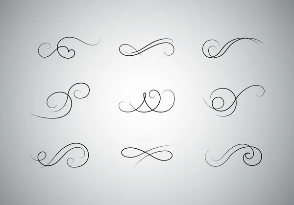 Vector Calligraphic Flourishes — ストックベクタ