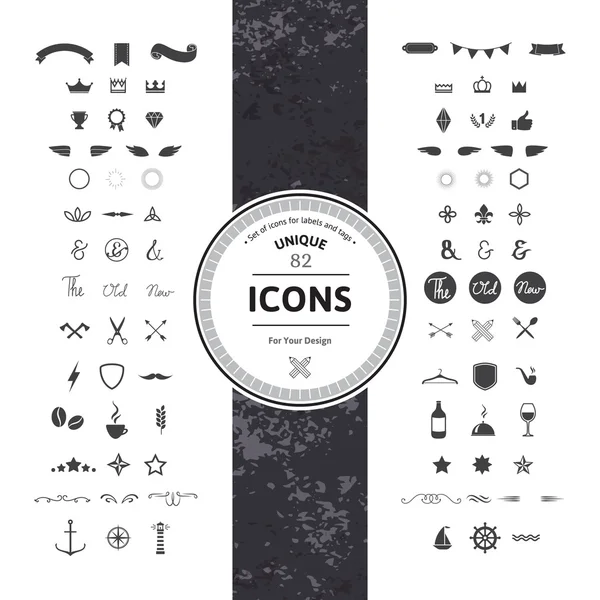 Conjunto de iconos y símbolos Hipster — Vector de stock