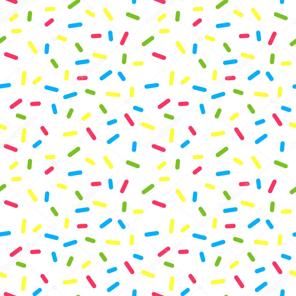 Colorful Donuts Glaze Seamless Pattern with Sprinkle Topping