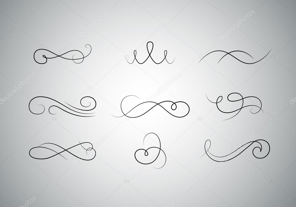 Abstract Filigree Vector Flourishes