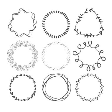 Set of Circle Scribble Frames.