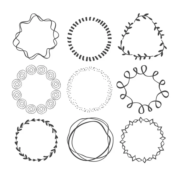 Set of Circle Scribble Frames. — Stock Vector