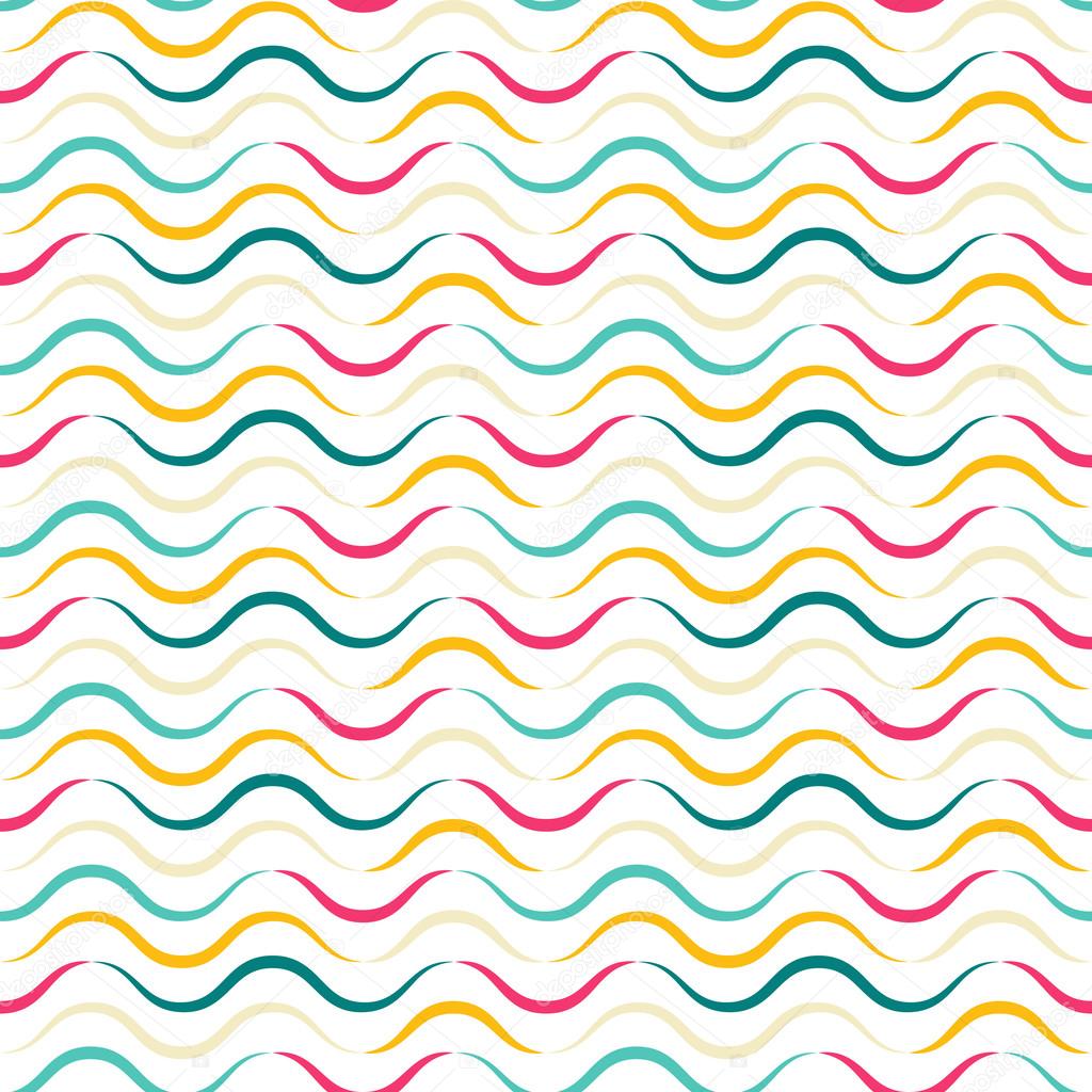 Colorful Seamless Pattern with Waves. 