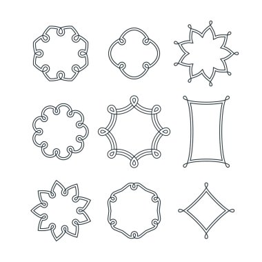 Doğrusal dekoratif çerçeve kümesi