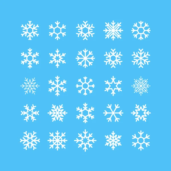 Snowflakes Vector Icons Set — Stock Vector