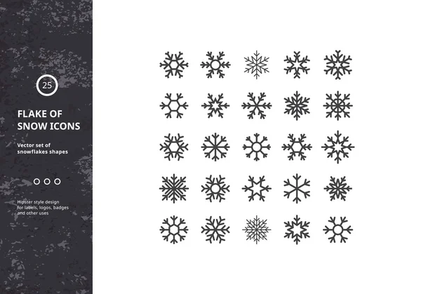 Aantal sneeuwvlokken vectorvormen — Stockvector