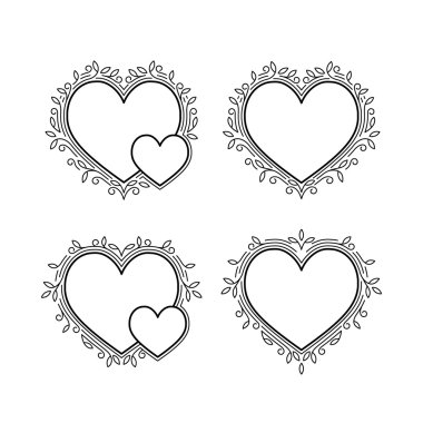 Kalp şekillerde dekoratif çerçeve ayarla