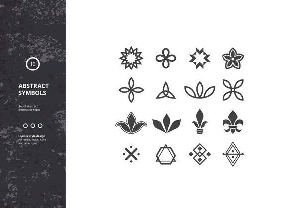Набор абстрактных символов и графических элементов — стоковый вектор