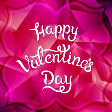 Sevgililer günü hat ile geometrik pembe.