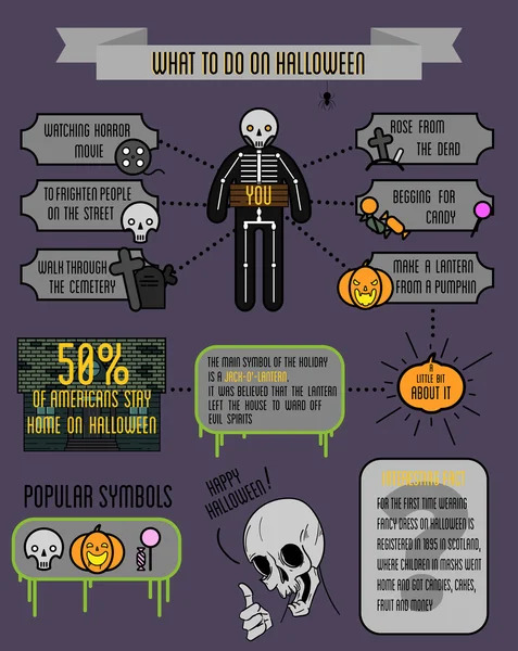 Halloween-Infografik. flache Bauweise — Stockvektor