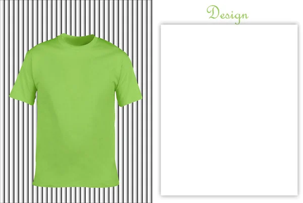 デザインラインの背景にライムシャツ テンプレートは フラットレイアウト 子供服 子供服 大人服 — ストックベクタ