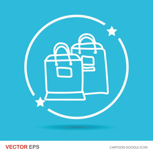 Bolsa de compras color doodle — Vector de stock