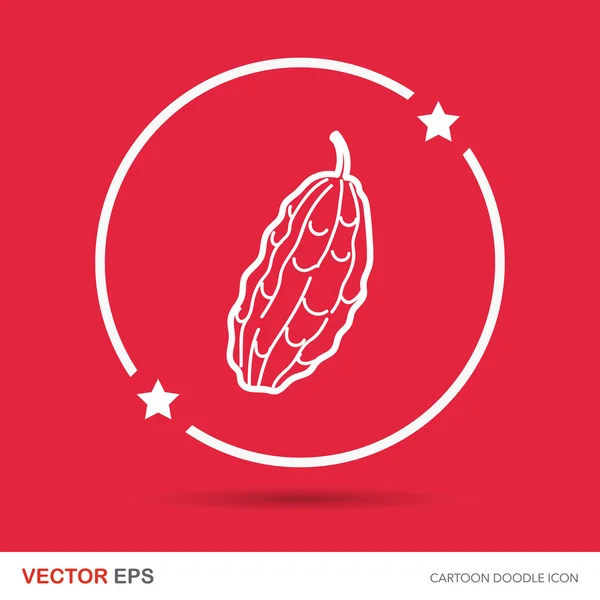 Vegetal melón amargo color garabato — Vector de stock