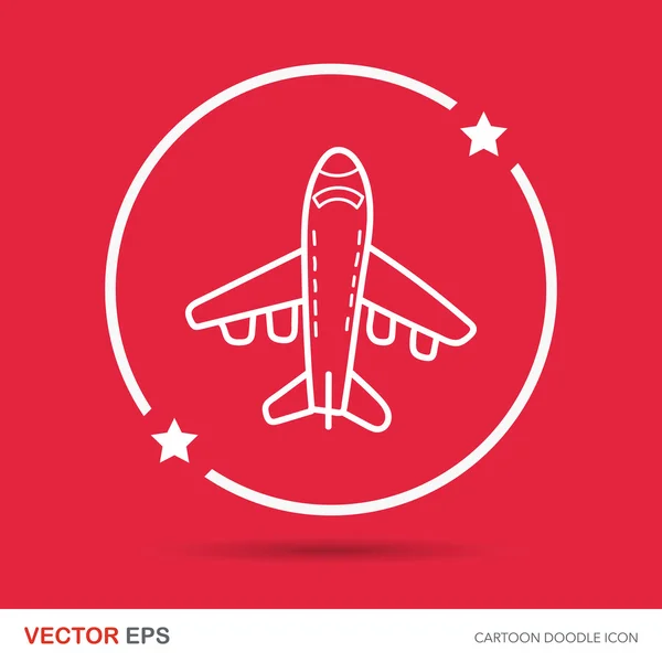 Airplane color doodle — Stock Vector