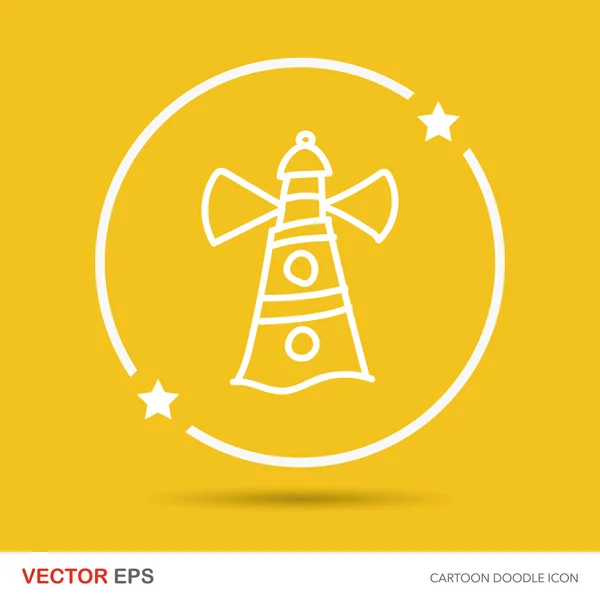 Farol cor doodle — Vetor de Stock