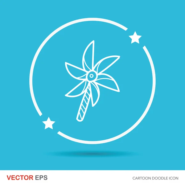 Windmill doodle vector illustration — Stock Vector