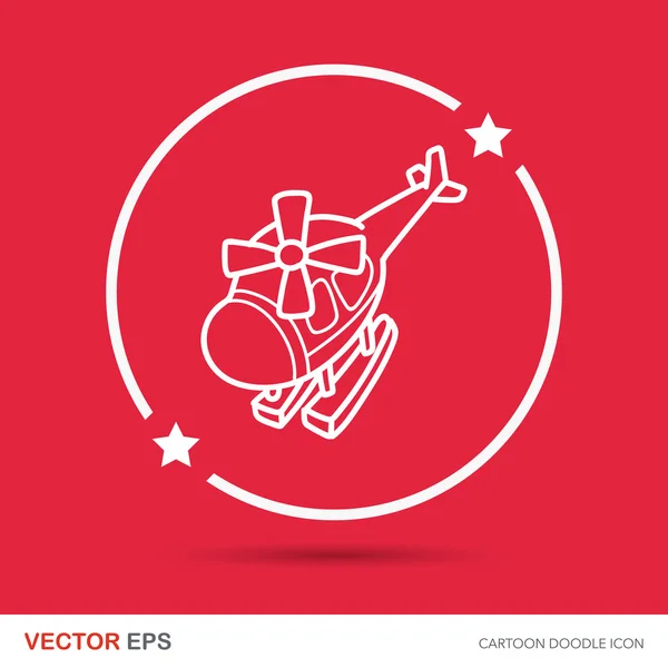 Juguete helicóptero doodle vector ilustración — Vector de stock