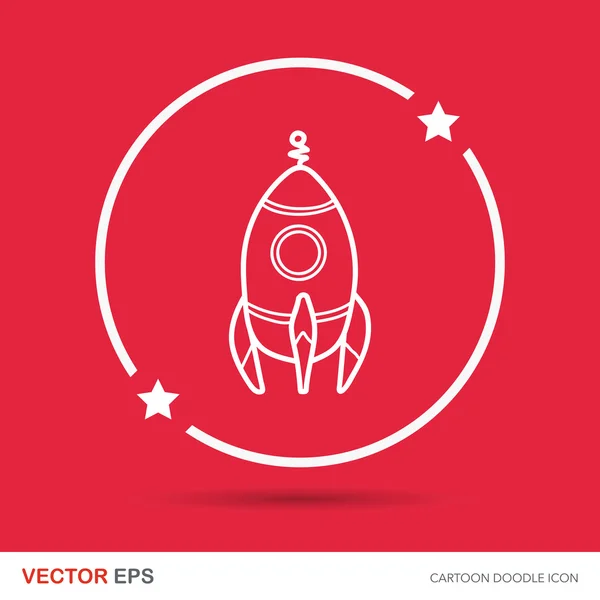 Spaceship doodle vector illustration — Stock Vector