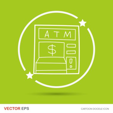 ATM doodle vektör çizim