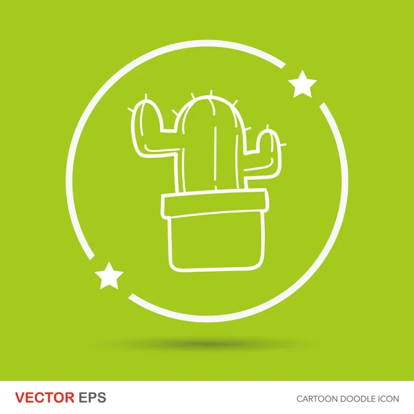 Ilustración vectorial de cactus doodle — Vector de stock