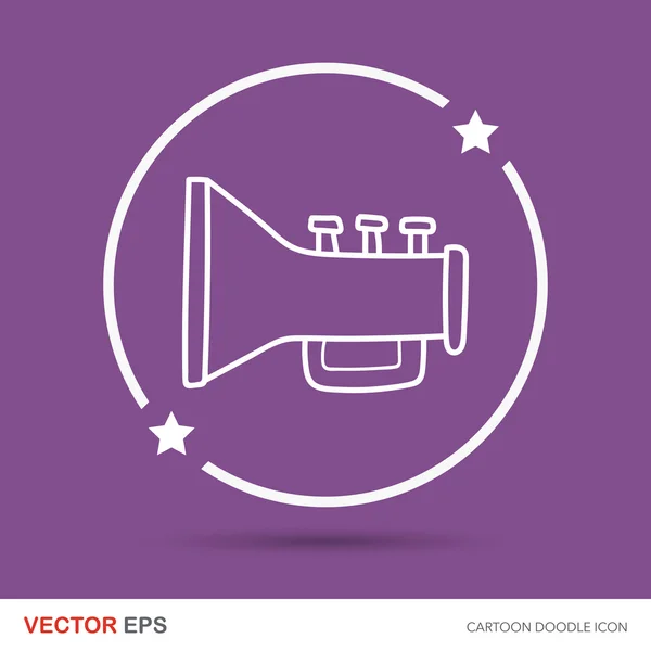 Trumpet doodle vector illustration — Stock Vector