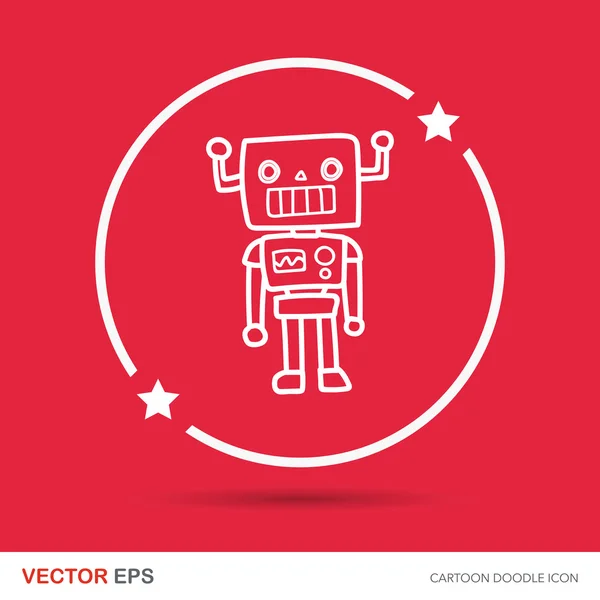 Robot doodle vector illustration — Stock Vector