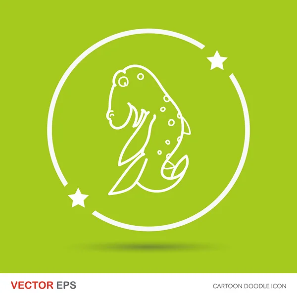 Illustrazione vettoriale doodle dinosauro — Vettoriale Stock