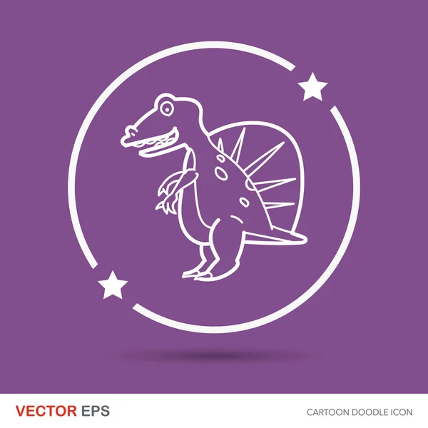 Dinosaurie doodle vektor illustration — Stock vektor
