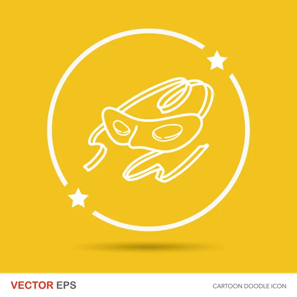 Máscara de cumpleaños doodle vector ilustración — Vector de stock