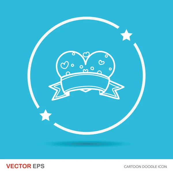 Decoración del corazón doodle vector ilustración — Vector de stock