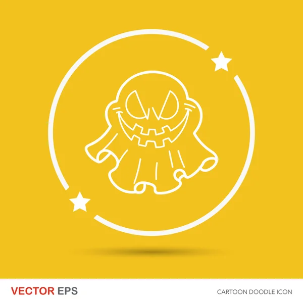 Ilustração do vetor doodle fantasma — Vetor de Stock