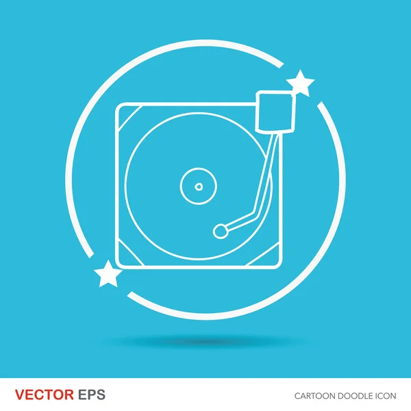 Illustration vectorielle de doodle disque DJ — Image vectorielle