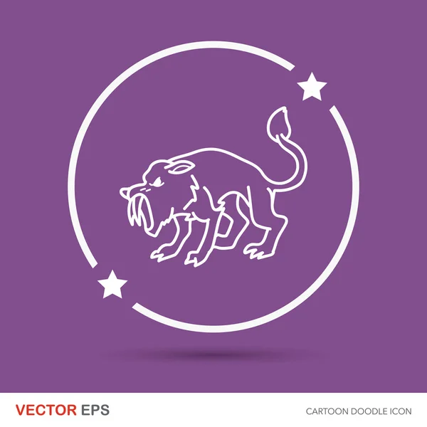 Dinosaurio doodle vector ilustración — Vector de stock