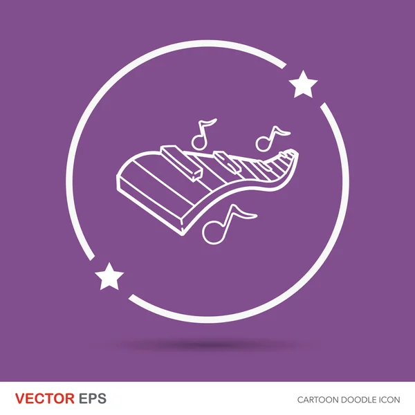 Juguete piano doodle vector ilustración — Vector de stock