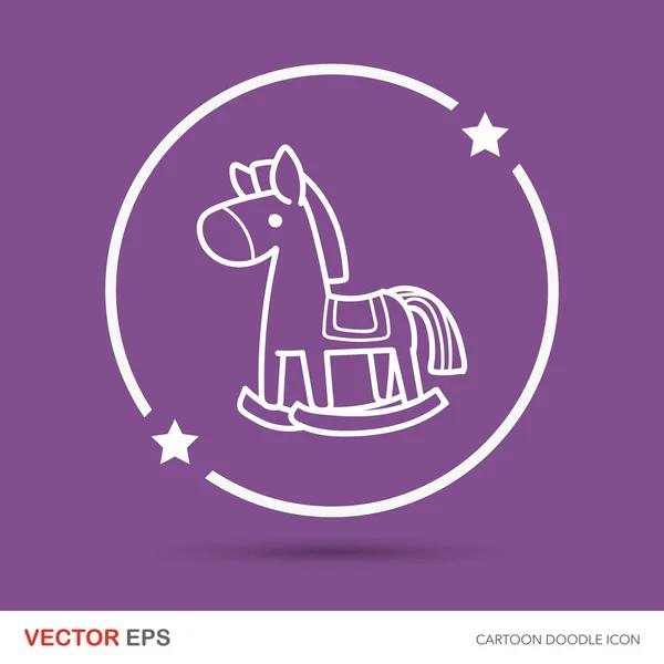 Juguete caballo garabato vector ilustración — Vector de stock