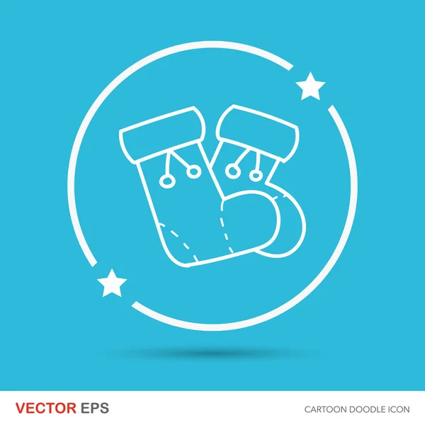 Bebé calcetín garabato vector ilustración — Vector de stock