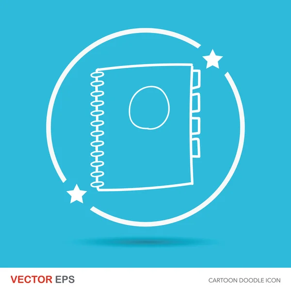 Papelería cuaderno doodle vector ilustración — Vector de stock