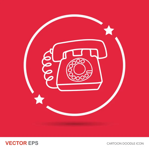 Telephone doodle vector illustration — Stock Vector