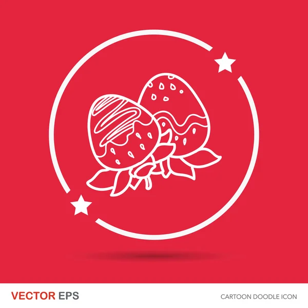 Illustration vectorielle de gribouille de fraise — Image vectorielle