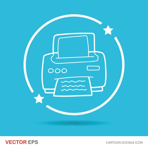 Imprimanta doodle vector ilustrare — Vector de stoc