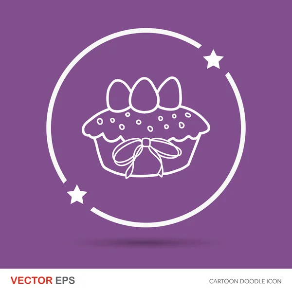 Huevo de Pascua doodle vector ilustración — Vector de stock