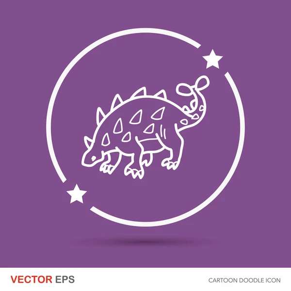 Dinosaurio doodle vector ilustración — Vector de stock